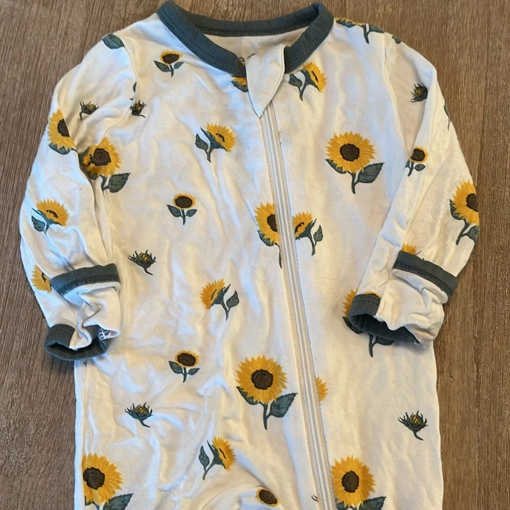 Zippered Footie in Sunflower - Picture 2 of 3
